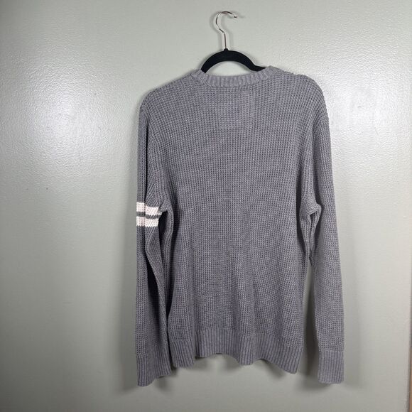 American Eagle Outfitters Gray Sweater Sz XL Waffle Knit Cotton Wool Midweight - Picture 5 of 8